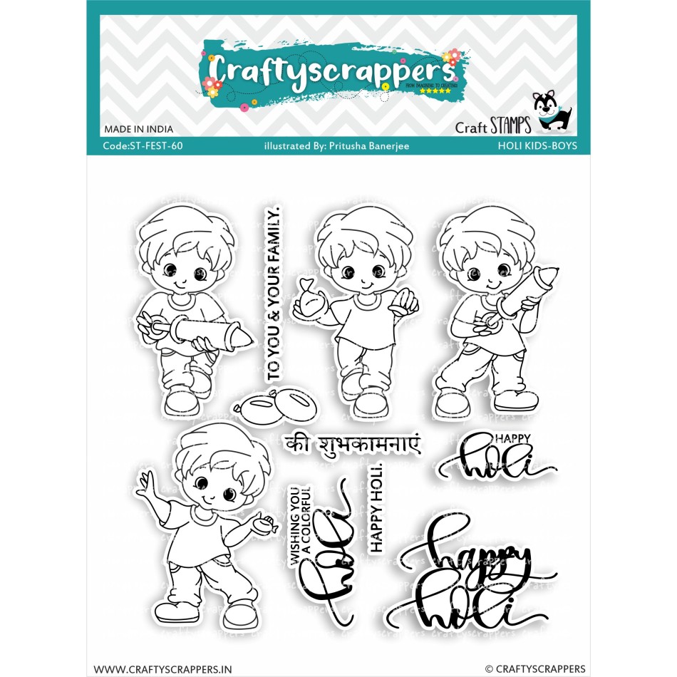 Craftyscrappers Stamps- HOLI KIDS-BOYS